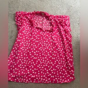 Tamara H floral flutter sleeve blouse XL